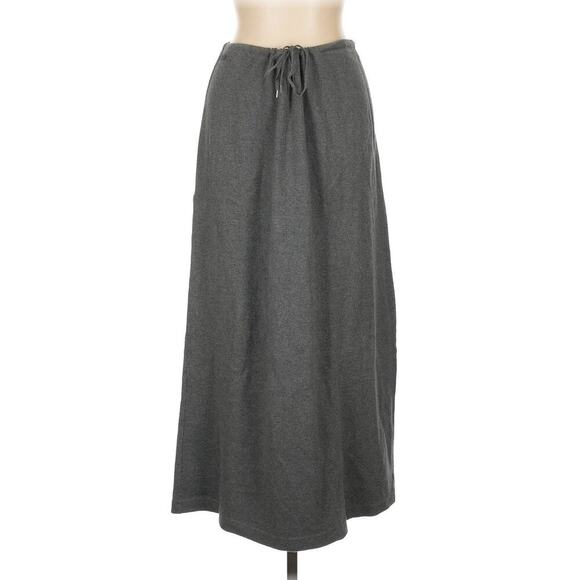 Ralph Lauren Vintage Cotton Casual Midi Skirt A-Line L Long Tie Drawstring 90s - Picture 1 of 3